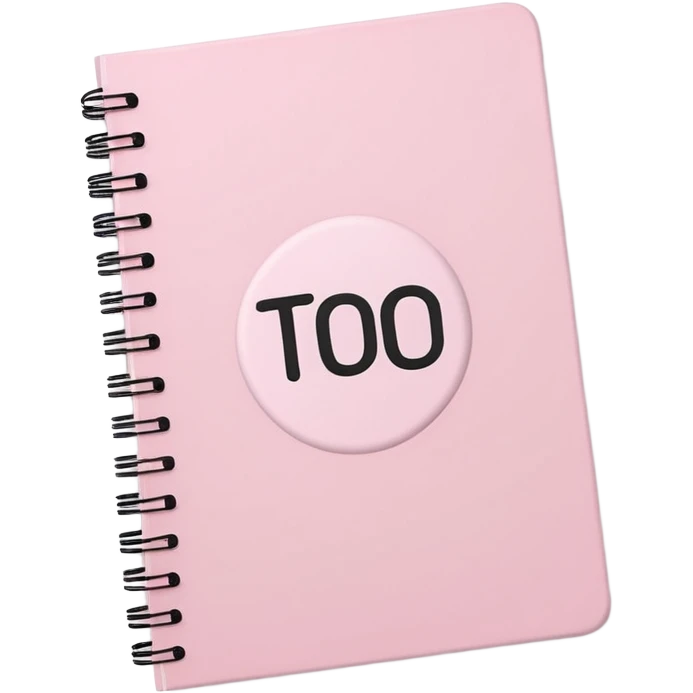 cute pastel pink notebook with 'to-do' on the cover emoji