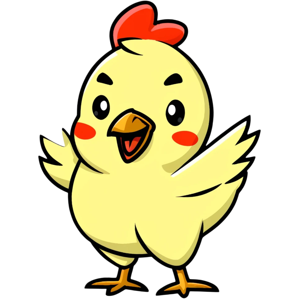 shouting yellow chicken emoji