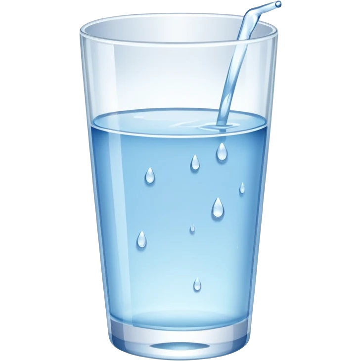 glass of water with water droplets, refreshing and clear emoji