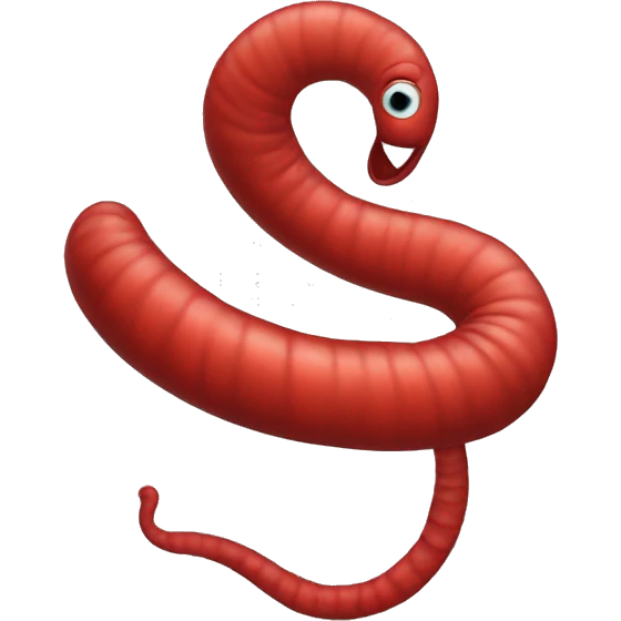 generate a red worm who look like the Letter W emoji