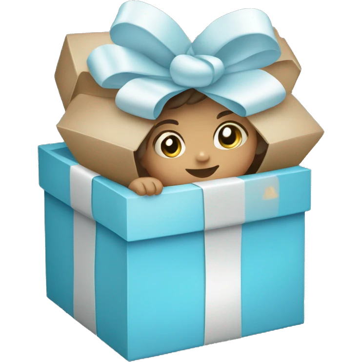 Baby blue gift box emoji