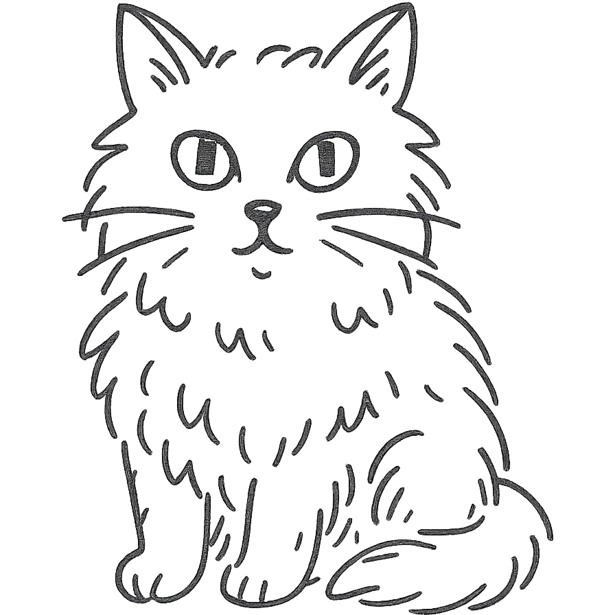 gray fluffy cat with light green eyes emoji