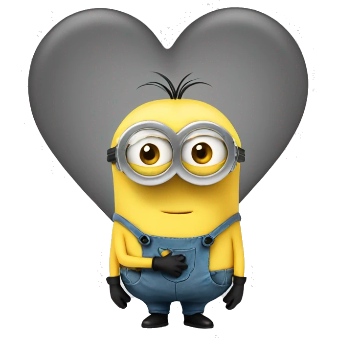 minion showing heart  emoji