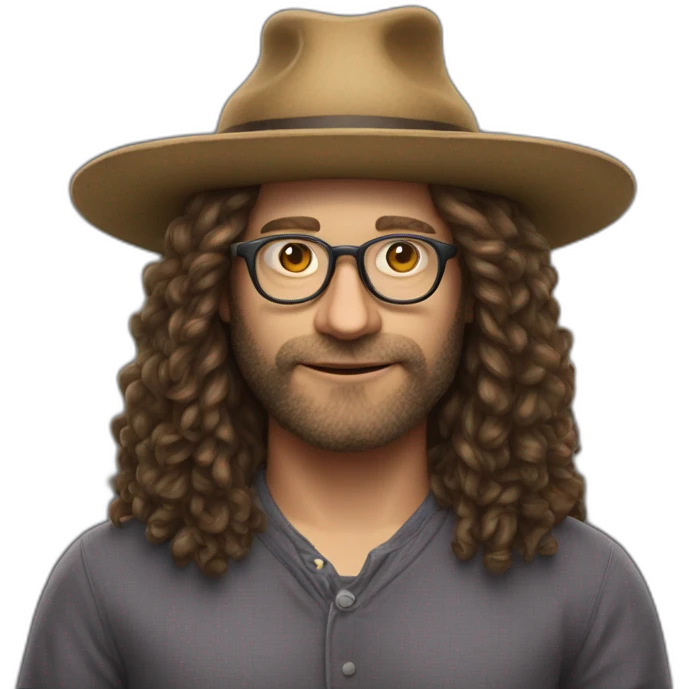 Ben goertzel with a hat, without beard and moustache emoji