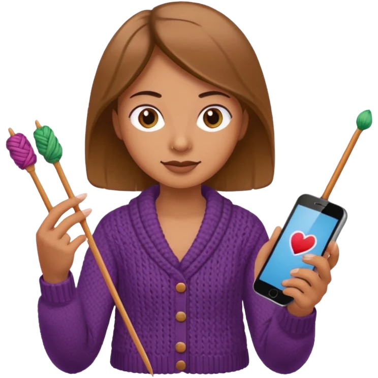 knitting phone emoji