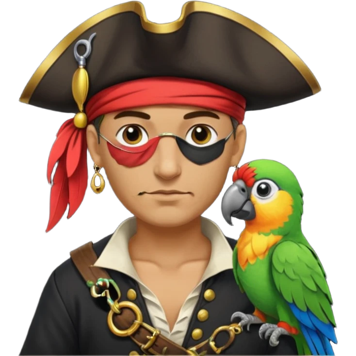 pirate and parrot emoji