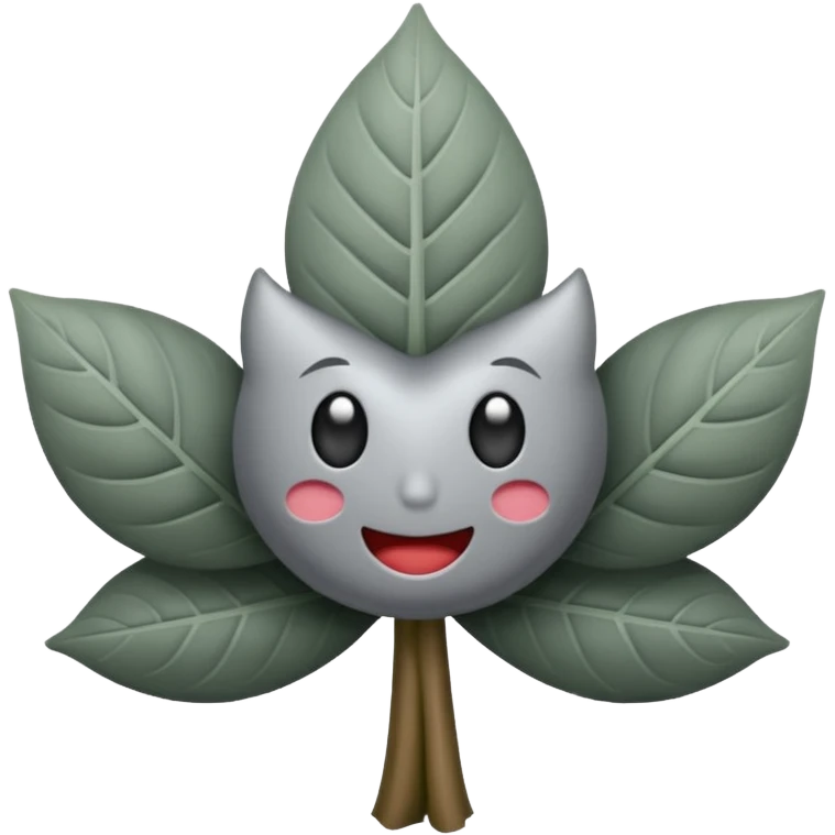 emoji de un trébol gris de 4 hojas emoji