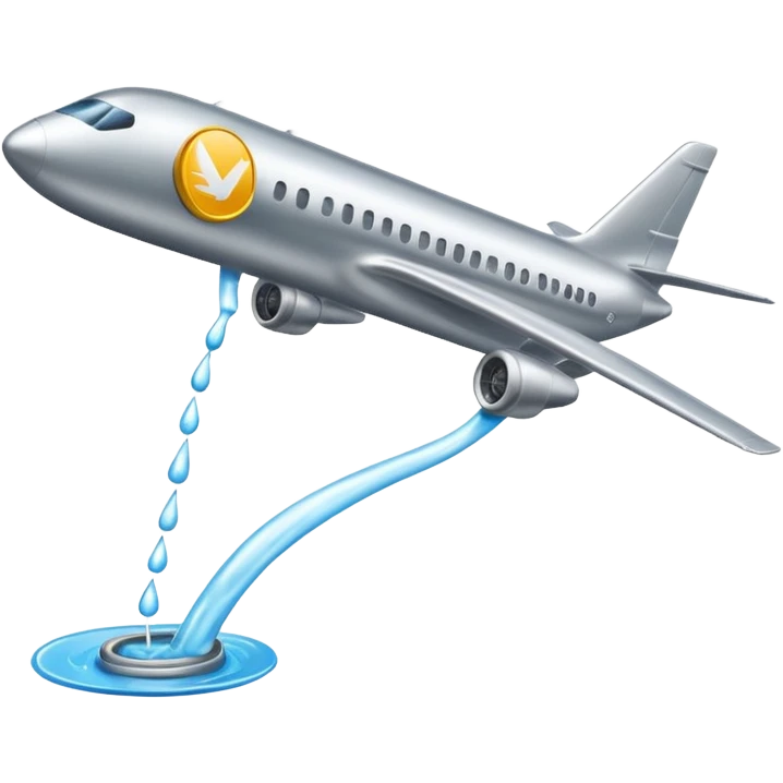 Fuel being put into airplane wing tank emoji