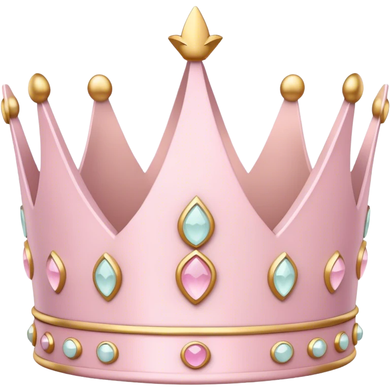 White and pastel pink crown emoji