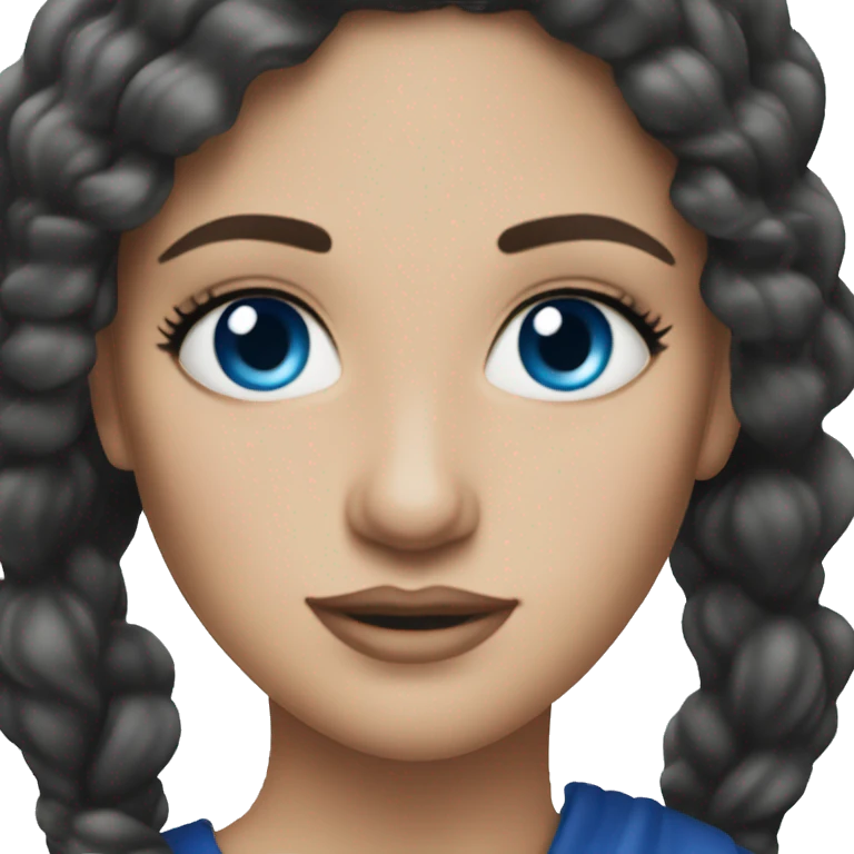 Brunette queen in Louis Barton blue eyes emoji