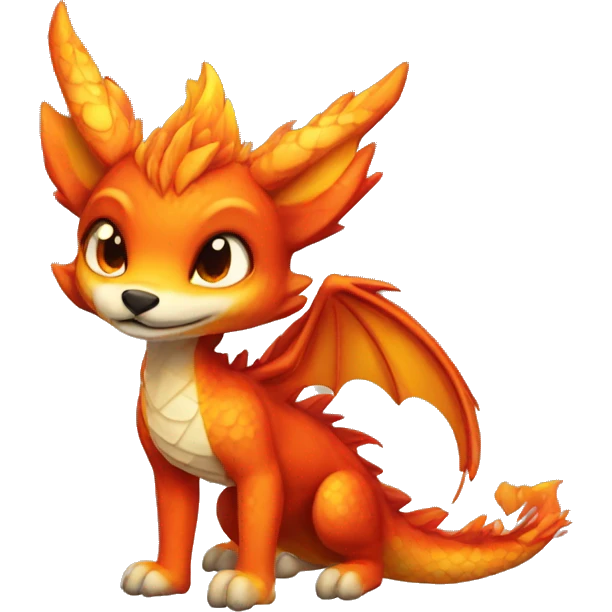 fire dragon fox hybrid emoji