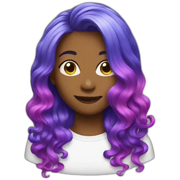 Colorful hair emoji