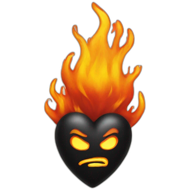 Blackheart on fire emoji