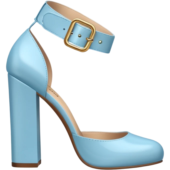 light blue high heels with block heel emoji