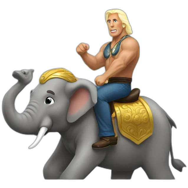 Rick flair riding an elephant emoji