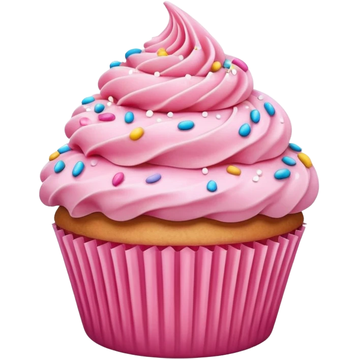 Cupcake with pink icing emoji