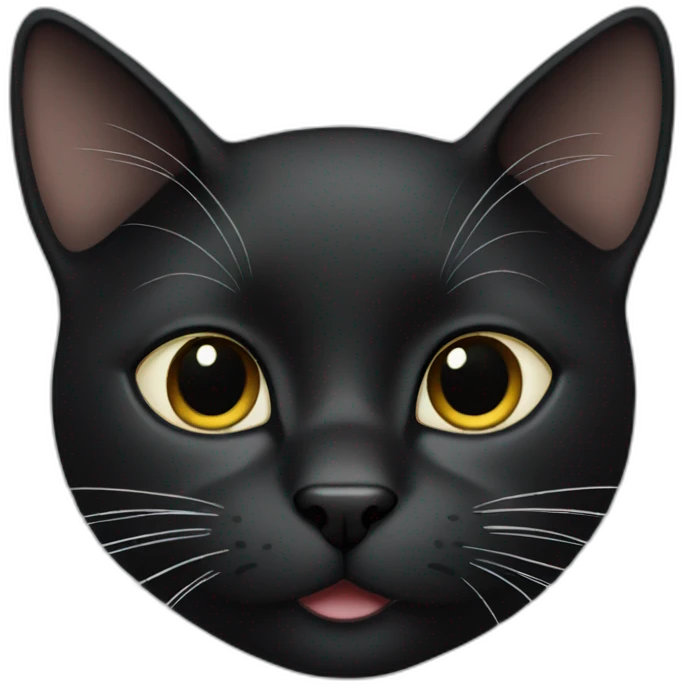 black cat with white chin emoji
