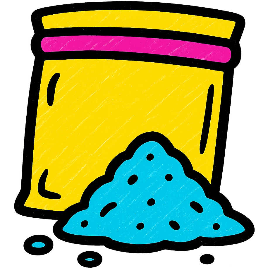 colorful, easily recognizable sticker representing cocaine, no text, for Discord roleplay server emoji