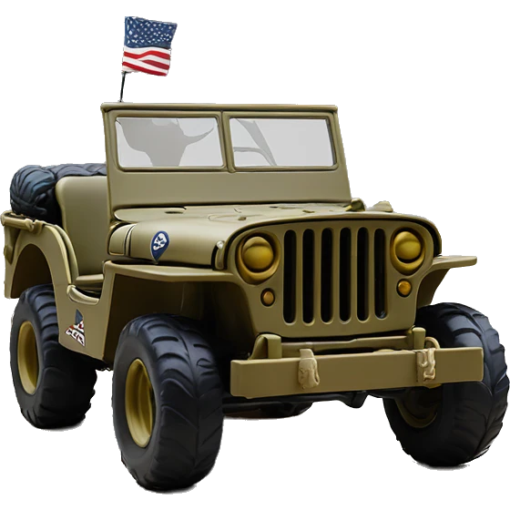 Batgirl’s 1942 Willy’s  army jeep rc car emoji