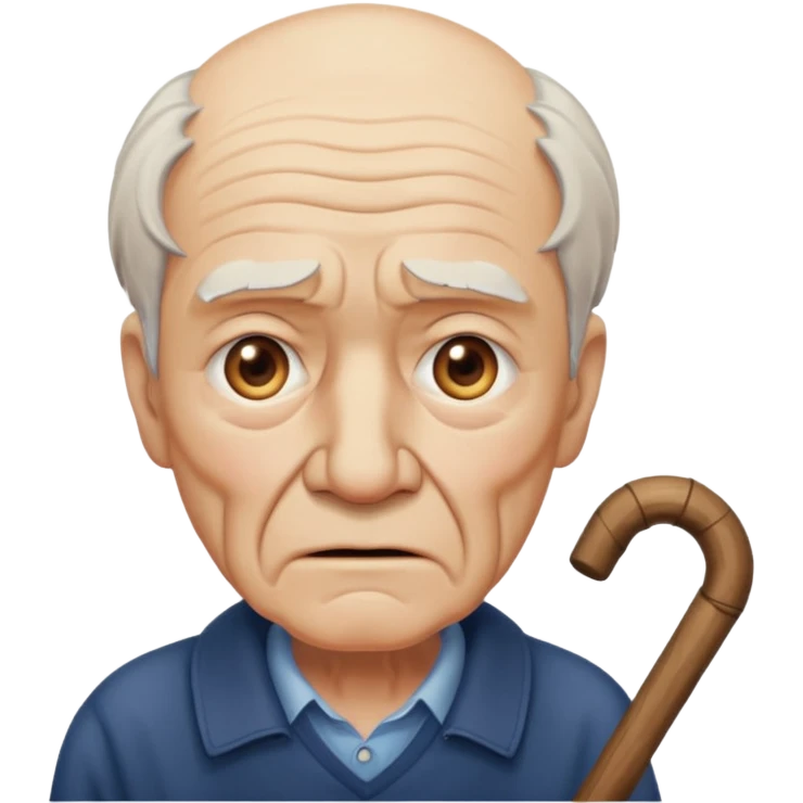 old man with Resentment - bitter indignation at having been treated unfairly - waving cane emoji