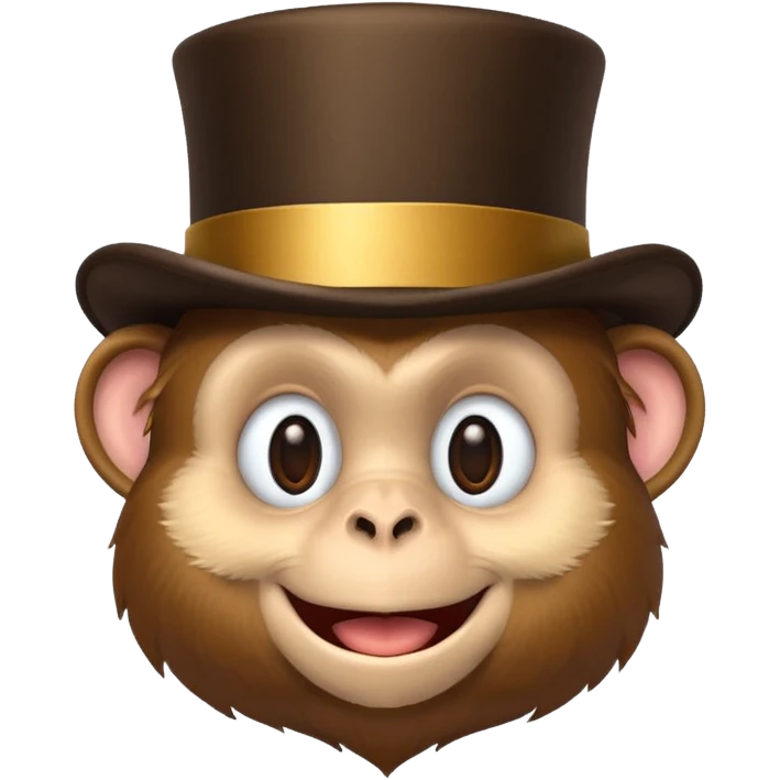 A monkey with top hat on emoji