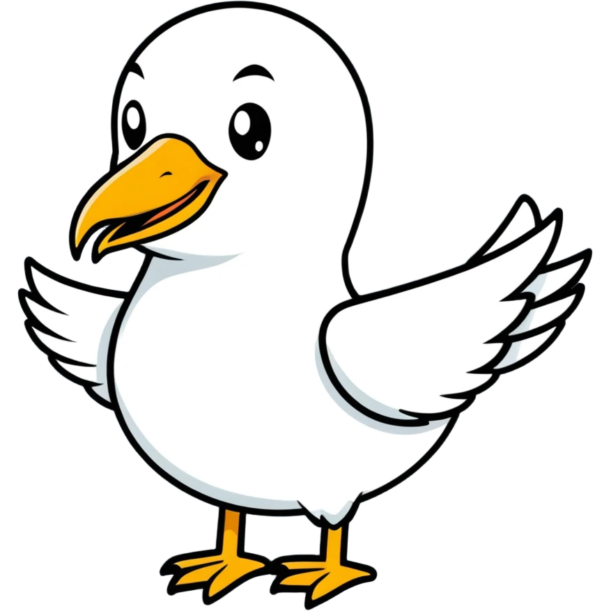 seagull giving a thumbs up and winking emoji
