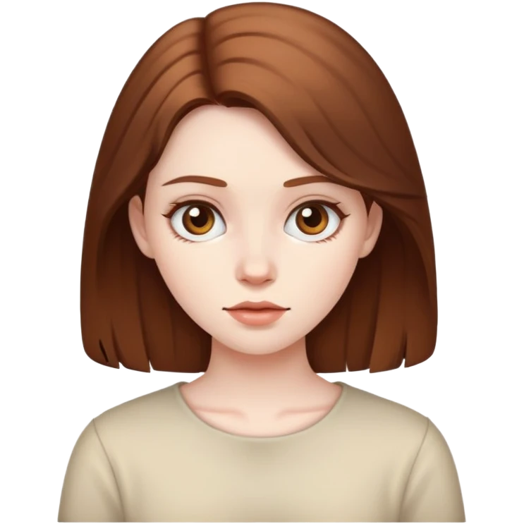 pale skin girl with brown hair emoji