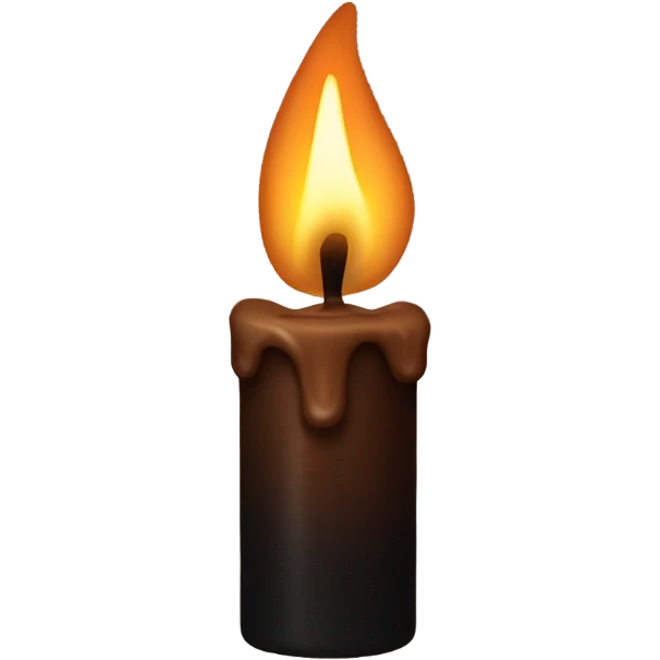 Brown black candle emoji