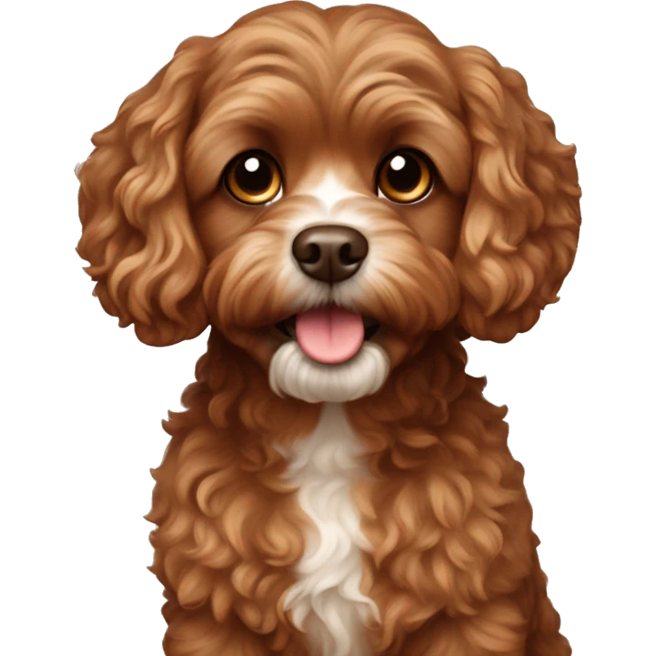 Brown cavapoo dog emoji
