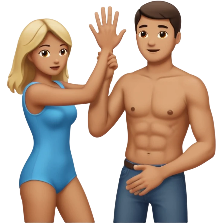 Homem dando um tapa nabunda de uma mulher emoji