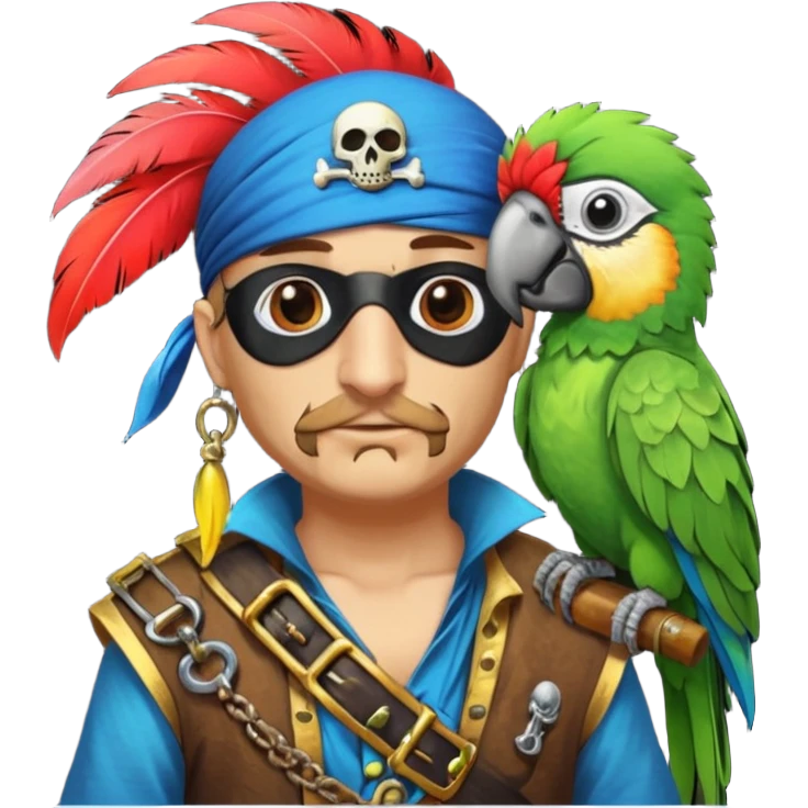 pirate and parrot emoji