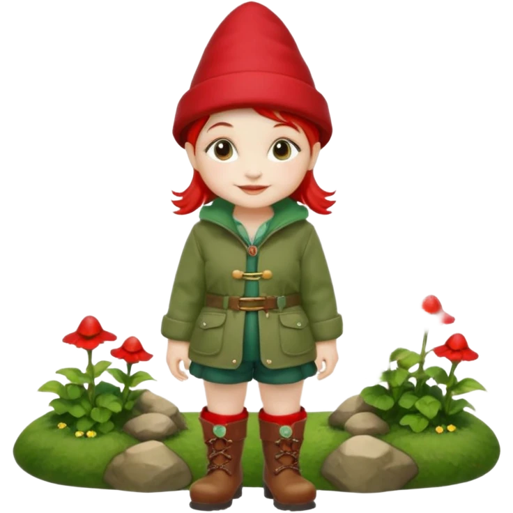 short girl garden gnome emoji