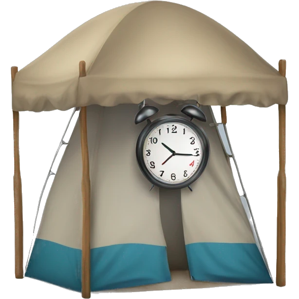 Tent with clock time 10 emoji