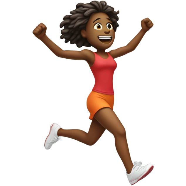 Design an emoji of a person running with a big heart beating strong. Capture the joy of cardio exercise emoji