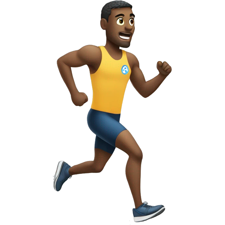 Disabled athlete man running with a prosthetic leg emoji