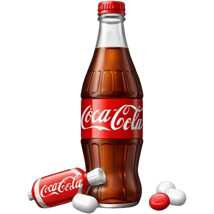 make me a coca bottle with one only white candy emoji