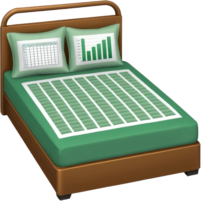 bedsheets with excel spreadsheet emoji