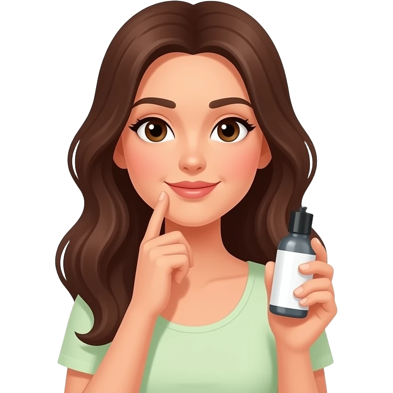 skincare information overload woman surrounded by speech bubbles emoji