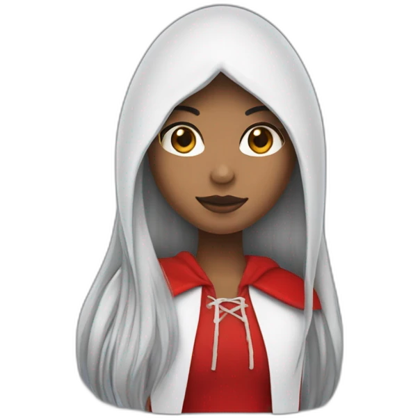 red-ridding-hood-long-straight-black-hair-with-white-streak-hair emoji