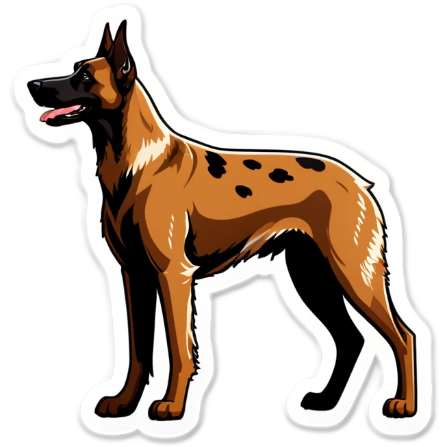 Brown Belgium shepherd malinois with a Dalmatian emoji