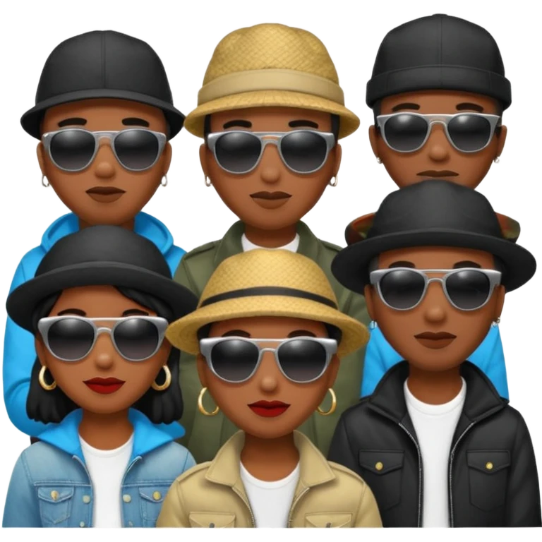 Crowd of people African American at a  hip hopconcert emoji