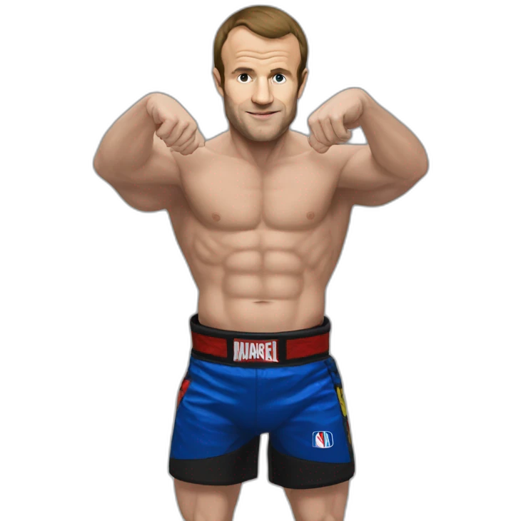 Macron dans un ring de MMA emoji