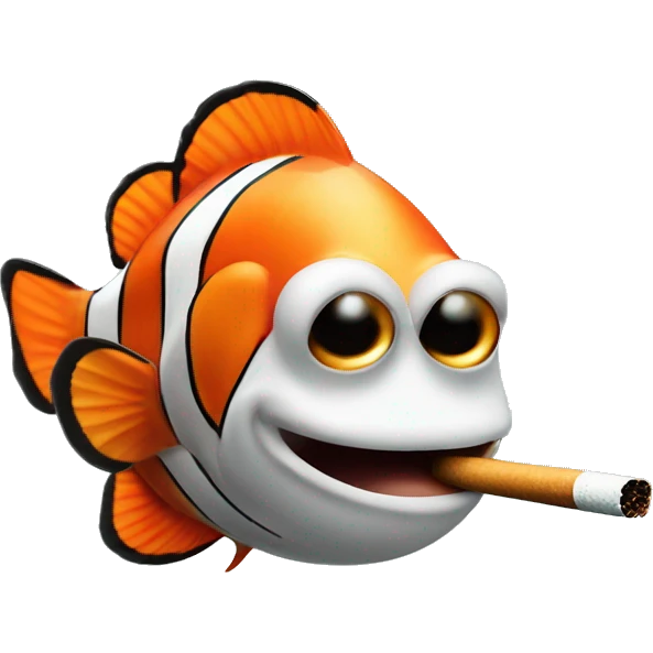 Clown Fish Smoking a cigarette emoji
