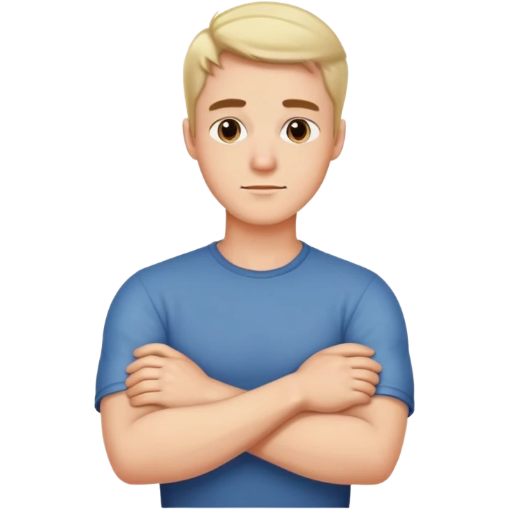 Man with arms crossed over neck  emoji