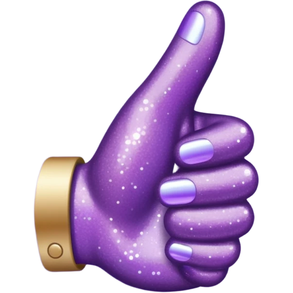 Glitter purple and cian hand thumbs up emoji