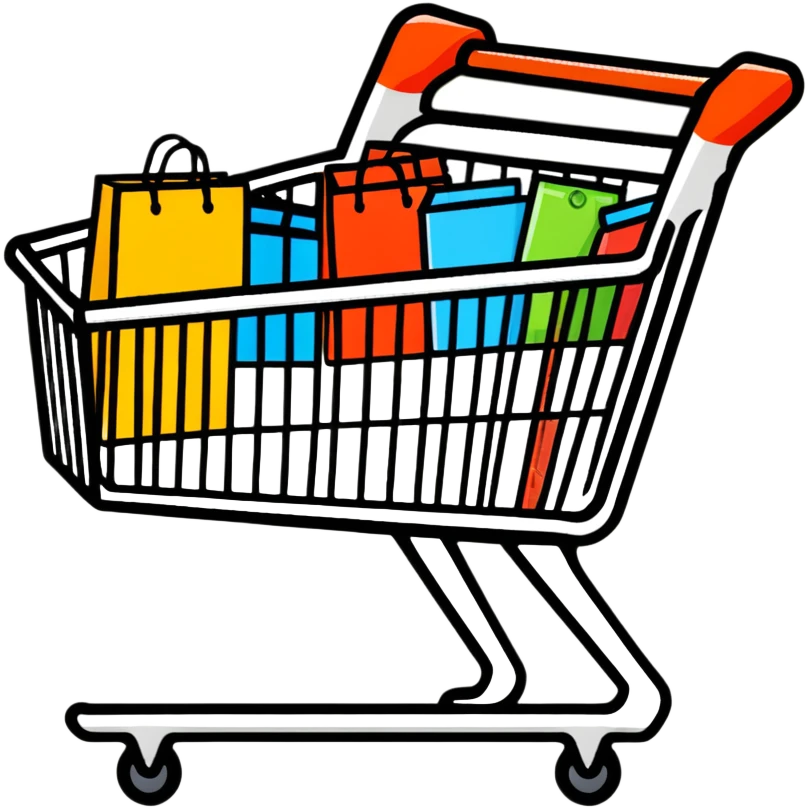 shopping cart with price comparison chart emoji