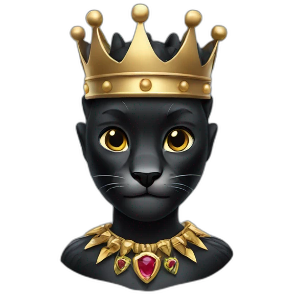 Black Panther with crown emoji