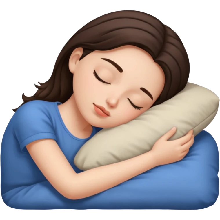 Brunette girl sleeping emoji