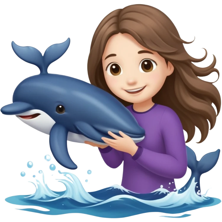 cute clean girl whale emoji
