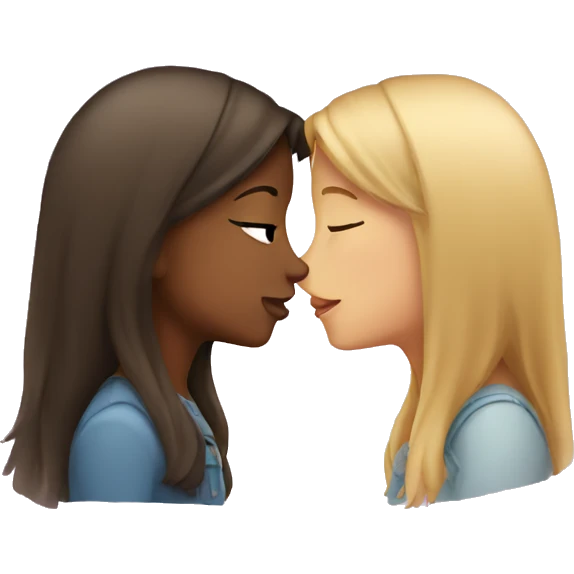 Two girls kissing emoji